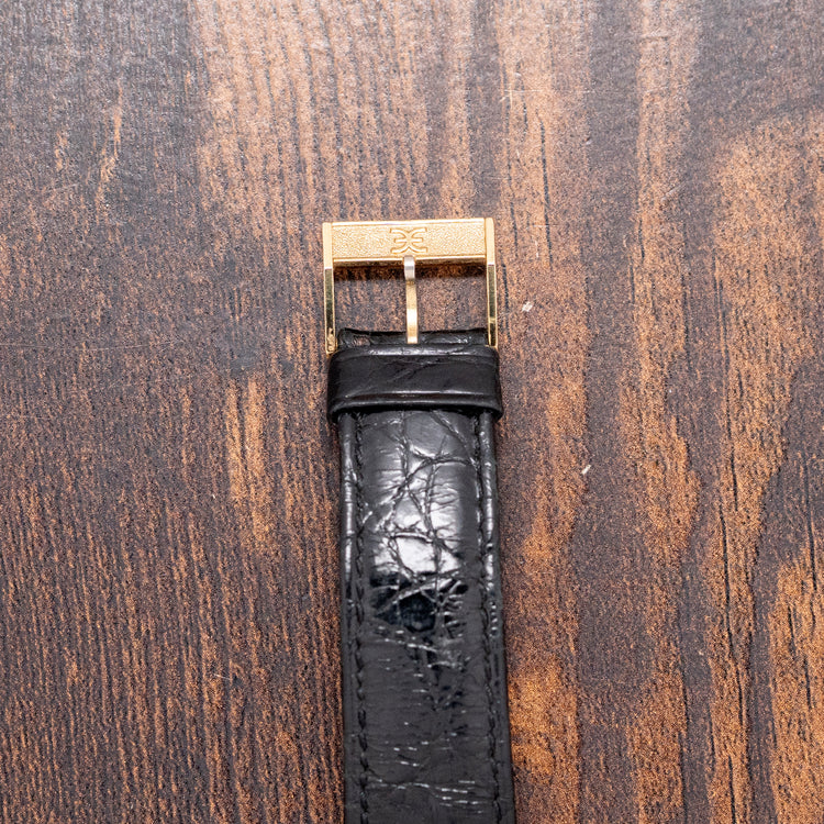 1970s Ebel 18ct Yellow Gold Black Dial 25x36mm 'Tank'