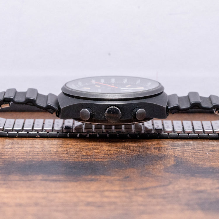 1970s LeJour Black PVD Chronograph Valjoux 7734 40mm