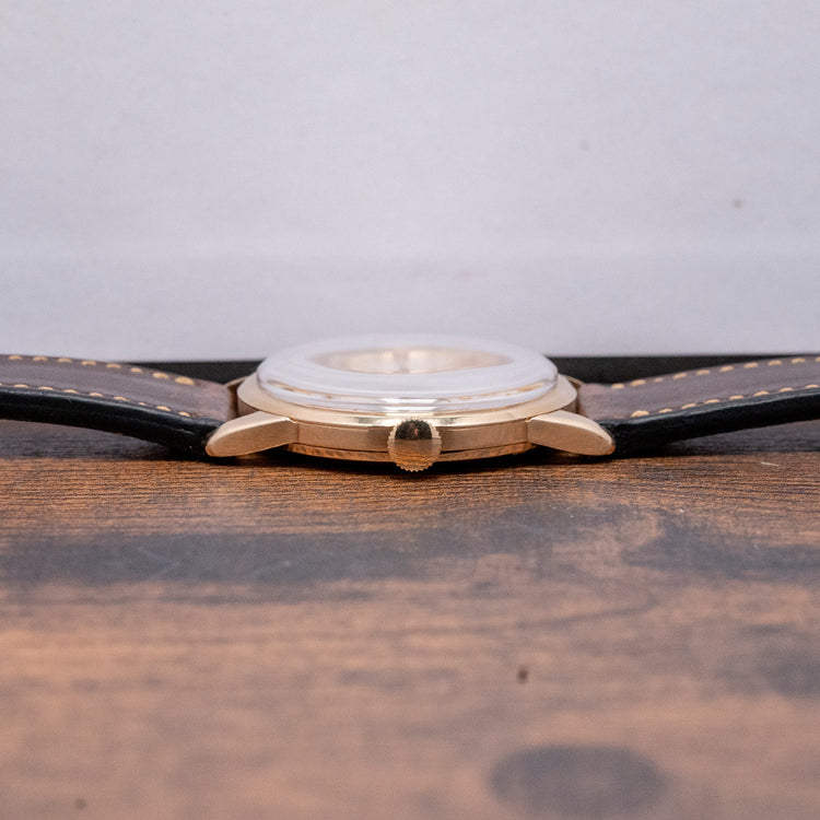 1962 Omega Geneve 9ct Gold Crosshair 34mm 13332 Box & Papers