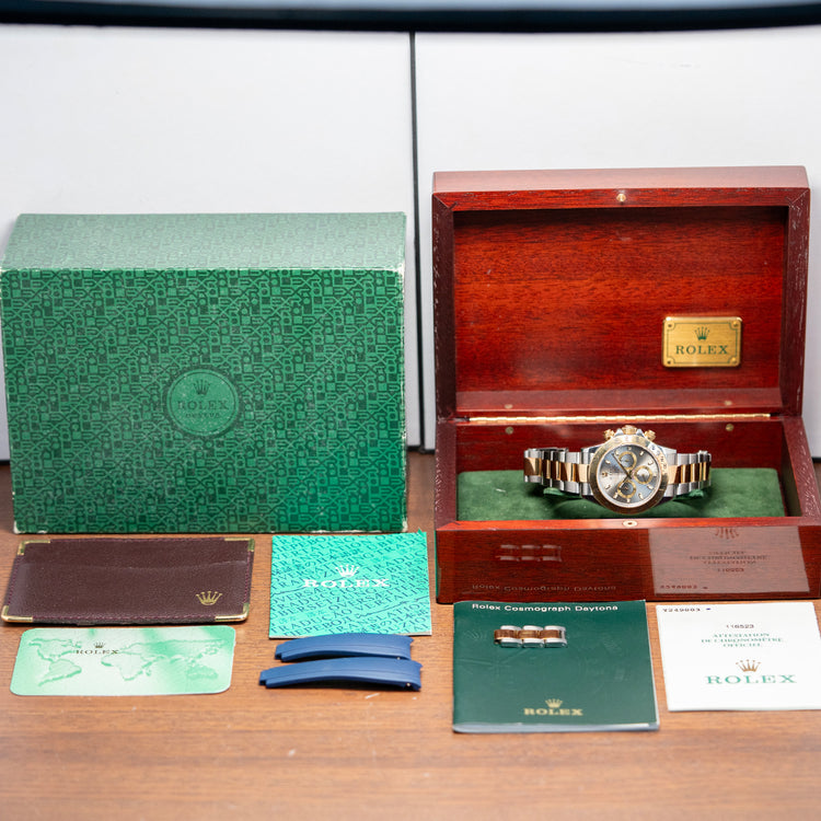 2002 Rolex Daytona Steel & Gold 'Slate' Dial 40mm Unpolished 116523