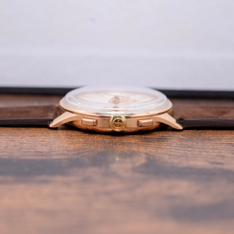 1950s Zenith 'Stellina' 18ct Pink Gold 37mm Oversized 156 D