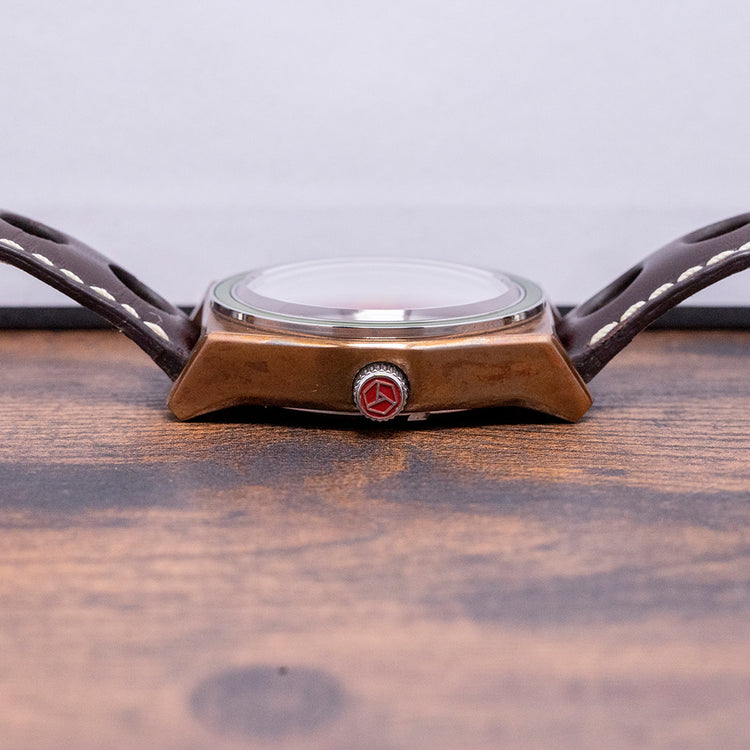 2015 Aevig Valkyr Bronze Case with Black Dial / Green Bezel 39mm