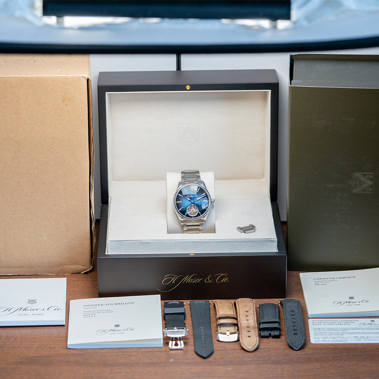 2019 H. Moser & Cie Pioneer Tourbillion Midnight Blue Limited