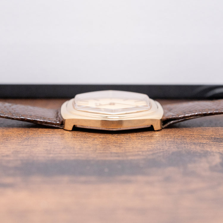 1976 Longines Gold Plated Stepped Hexagon 5047-2 34mm