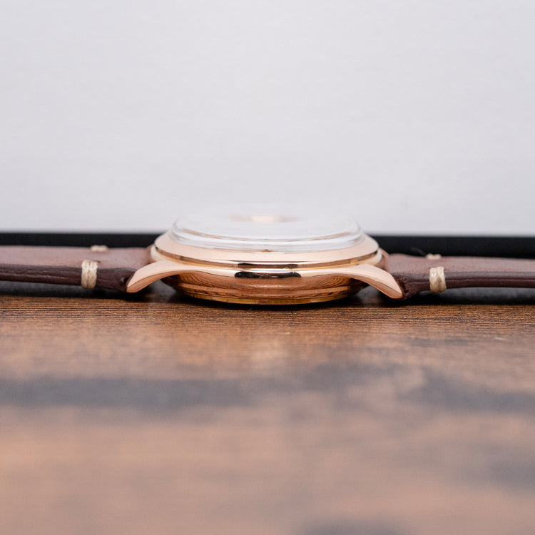 1950s Ebel Automatic Date 18ct Pink Gold Dress Watch 36mm