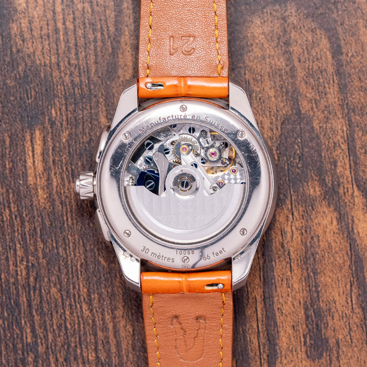 2000s Villemont 18ct White Gold Split Second Chronograph 43mm