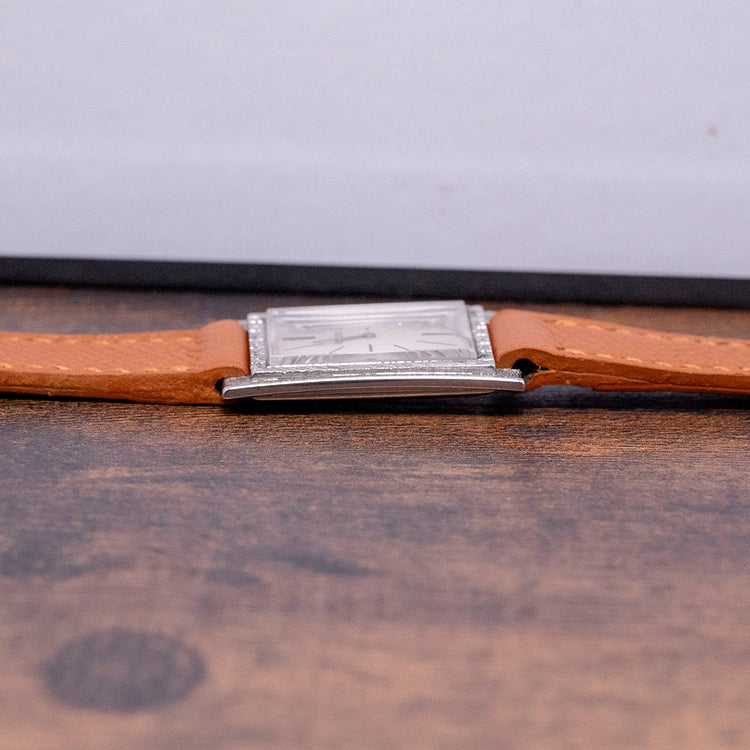 1970s JLC 'Tank' 18ct White Gold Textured 25x30.5mm 4421