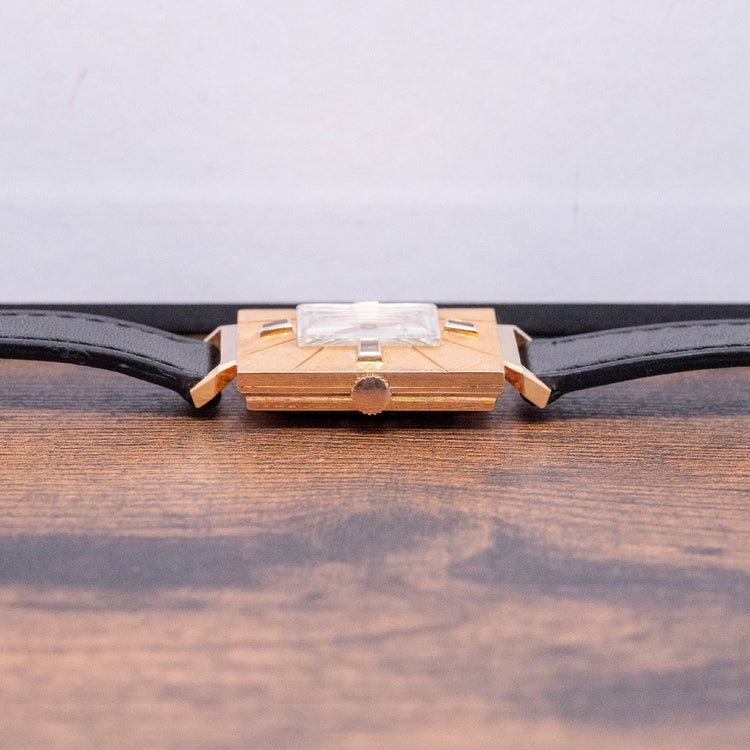 1960s Girard-Perregaux 18ct Pink Gold Square Art-Deco Auto