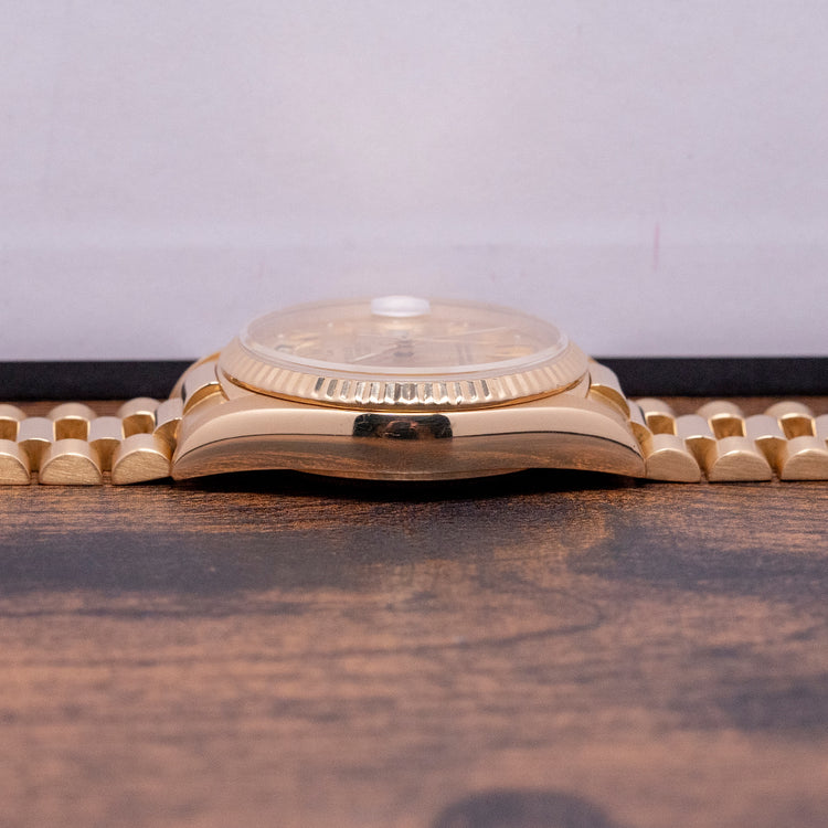1986 Rolex Day-Date 36mm Champagne Dial 18038