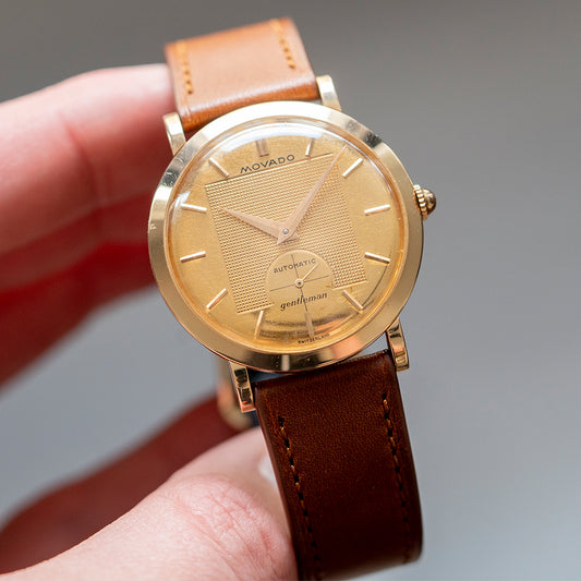 1950s Movado Gentleman Bumper Automatic 18ct Pink Gold - vault