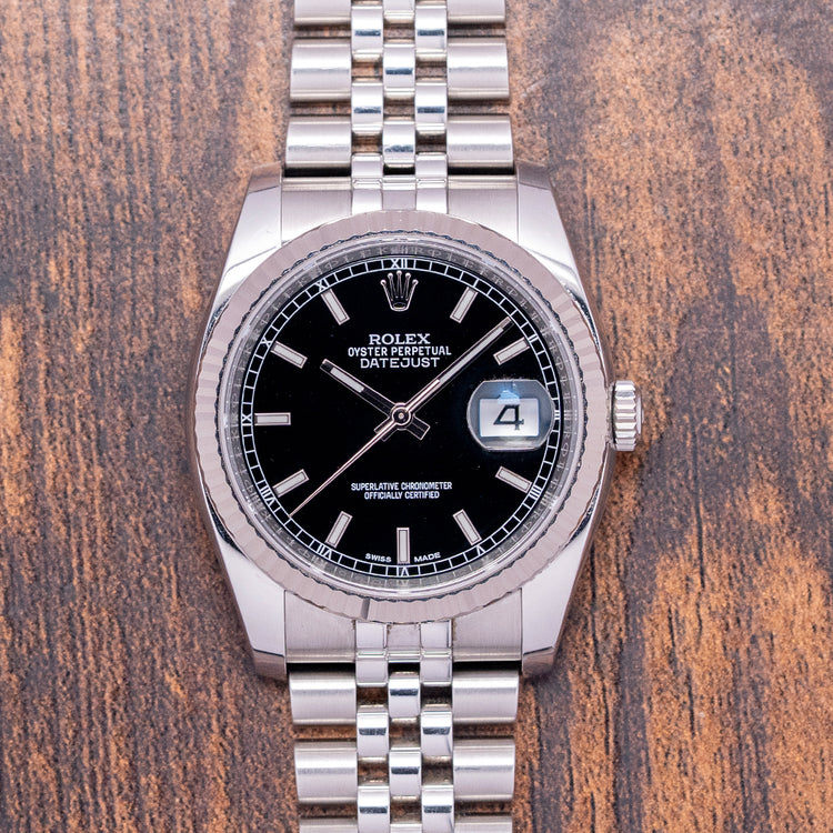 2018 Rolex Datejust Black 36mm Jubilee Roulette Date 116234