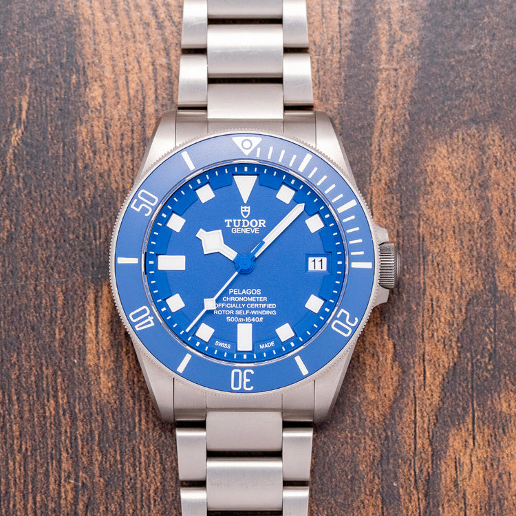 2018 Tudor Pelagos Blue Titanium 42mm on Bracelet 25600TB