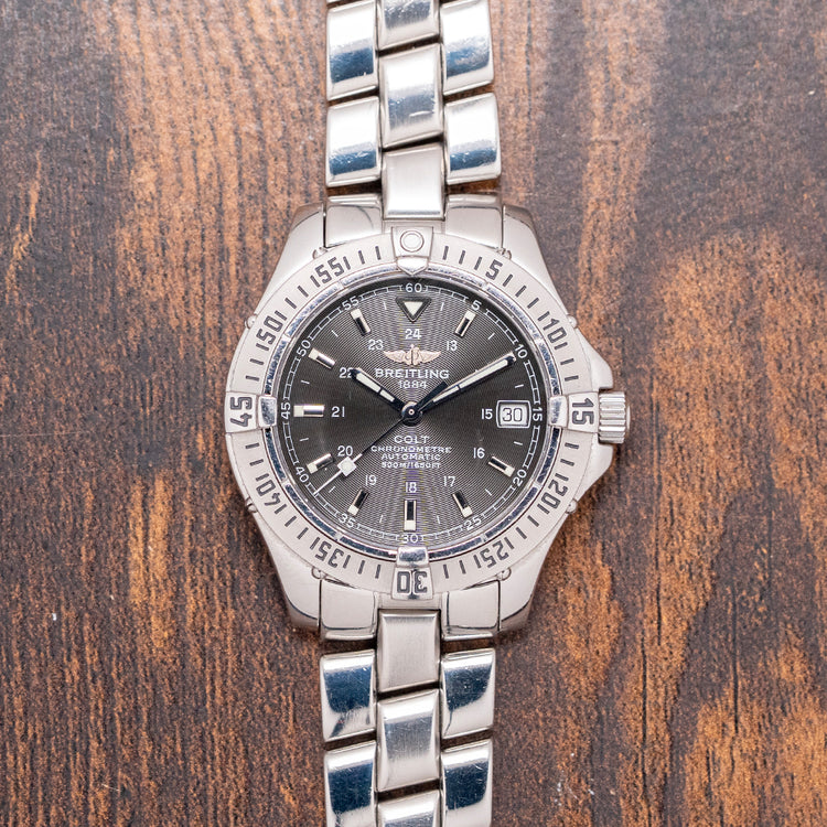 2000s Breitling Colt Automatic Black Dial 38mm A17350
