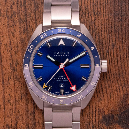 2020 Farer Charlton GMT Blue Dial & Bezel with Bracelet