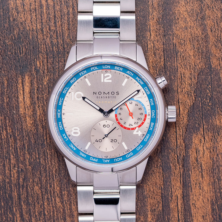 2025 Nomos Club Sport Neomatik Worldtimer Silver 40mm 791