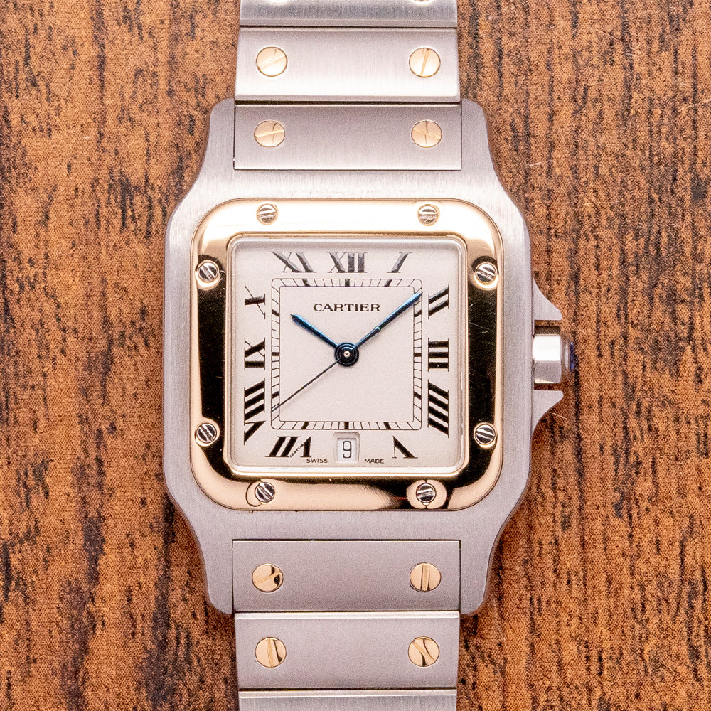 Replica Santos Cartier Galbee Đồng Hồ Cartier Santos Nam Mặt đính đá Fake Cao Cấp 40mm DWatch
