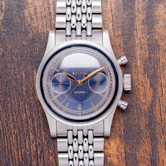 2024 Baltic Bicompax 003 Blue Gilt Chronograph 36.5mm