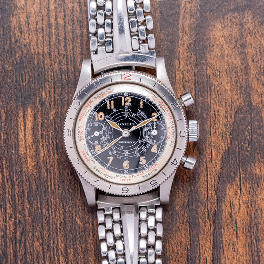 1940s Gallet Flying Officer MK1 'Truman' Black Dial 34mm