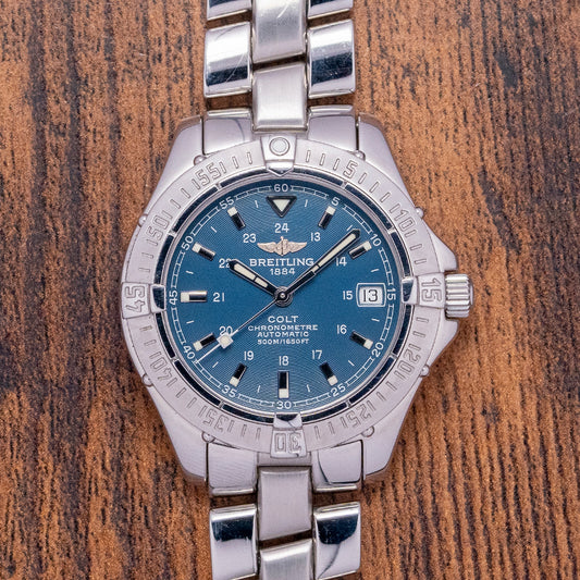 2004 Breitling Colt Automatic 'Chronometre' Blue 38mm A17350