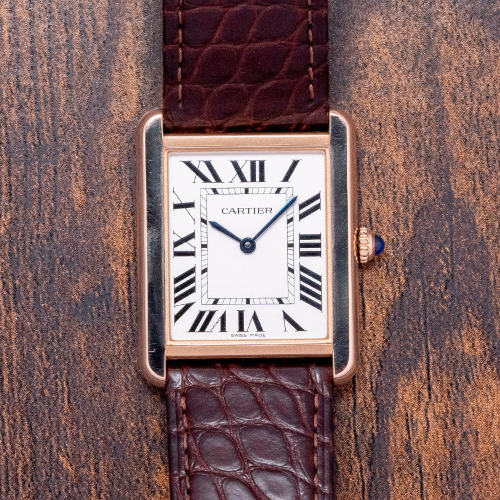 2020 Cartier Tank Solo Large 18ct Rose Gold Quartz 3167 27x34mm