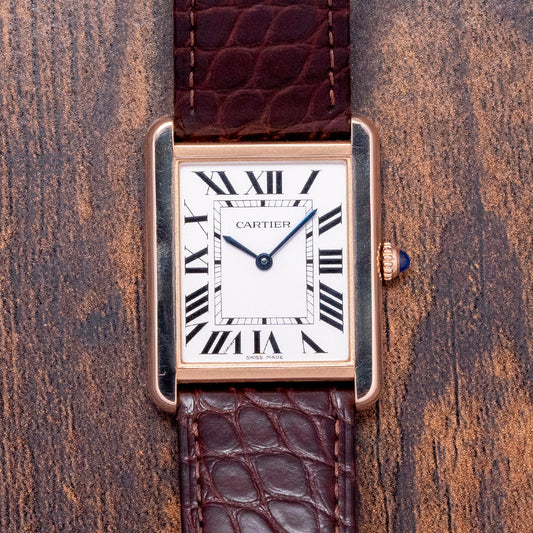 2020 Cartier Tank Solo Large 18ct Rose Gold Quartz 3167 27x34mm