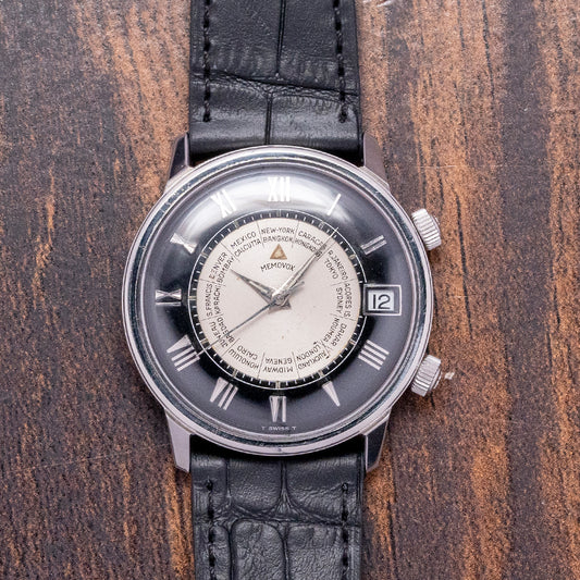 1960s LeCoultre Memovox 'Tuxedo' Dial World Timer Cal. 911 34mm