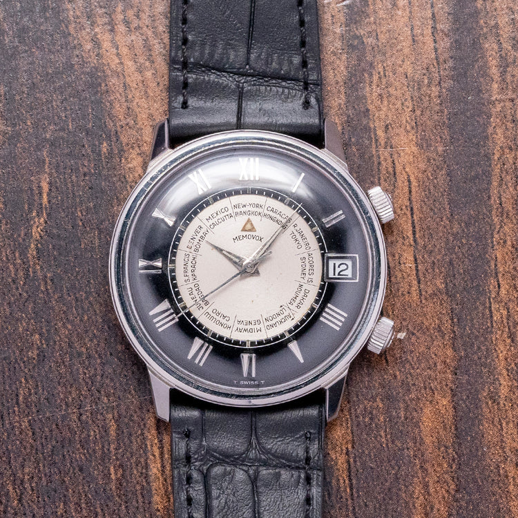 1960s LeCoultre Memovox 'Tuxedo' Dial World Timer Cal. 911 34mm