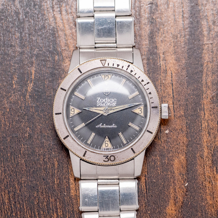 1950s Zodiac Sea Wolf Automatic 35mm on Bracelet 702-916