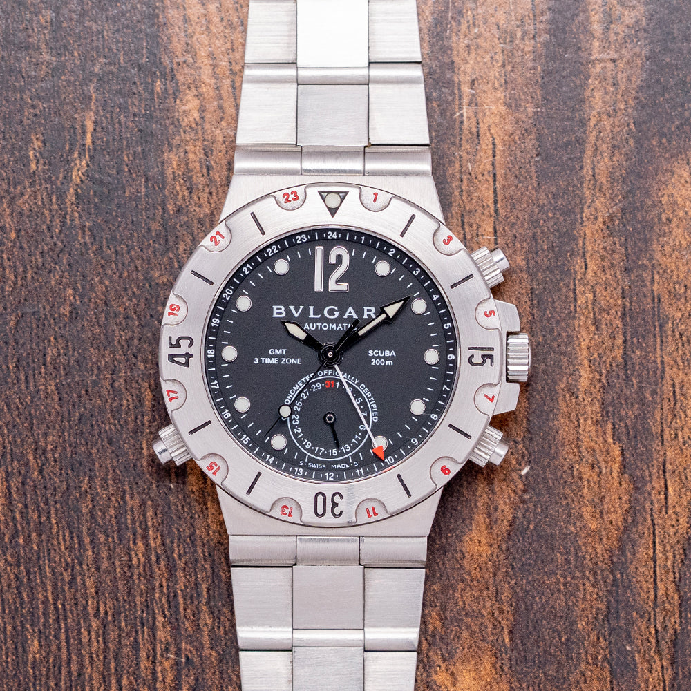 2000s Bulgari Diagono Scuba GMT Automatic 38mm SD38S GMT