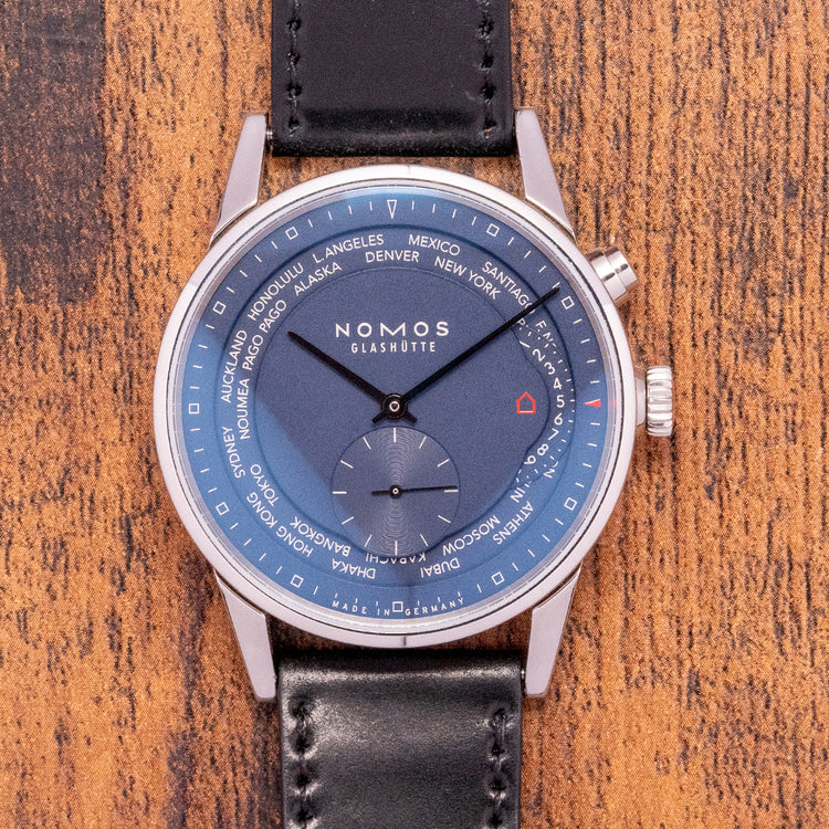 2021 Nomos Zurich World Timer Dark Blue 807 Automatic 40mm