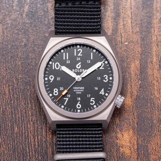 2021 Boldr Venture Automatic Carbon Black Titanium 38mm