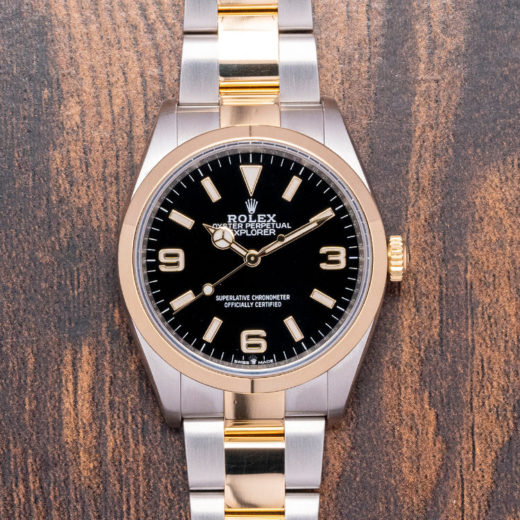 2021 Rolex Explorer I Two-Tone 36mm Steel & Gold 124273