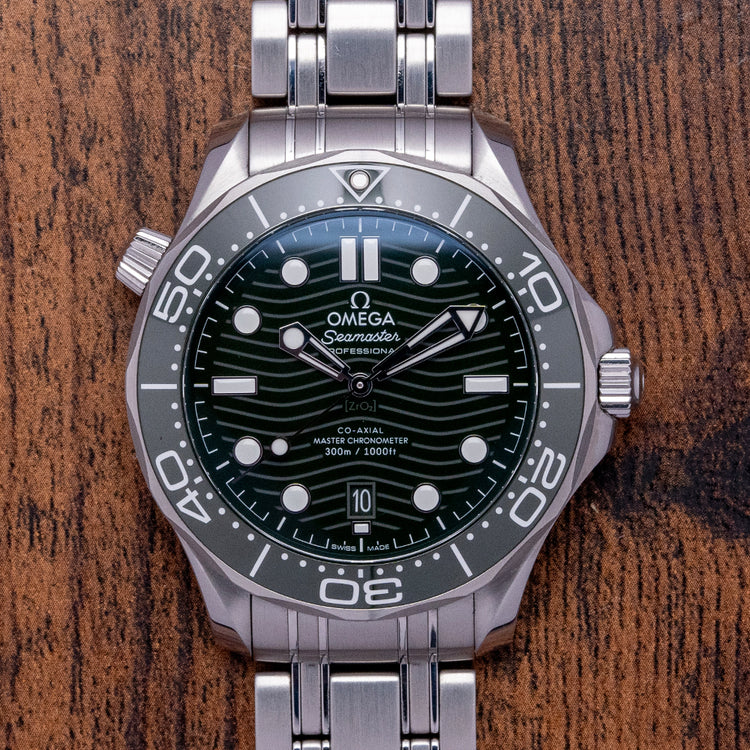 2023 Omega Seamaster 300M Green Bracelet 210.30.42.20.01.001