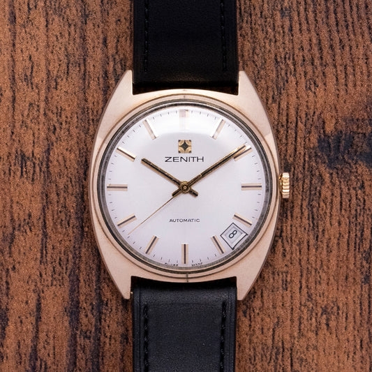 1973 Zenith Automatic Date 9ct Gold Tonneau Case Box & Booklets