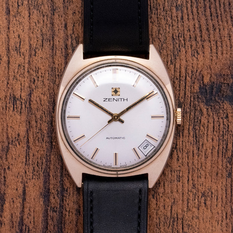 1973 Zenith Automatic Date 9ct Gold Tonneau Case Box & Booklets