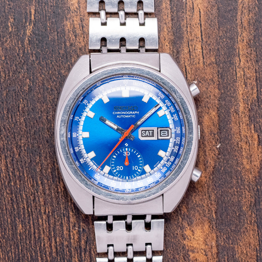 バ－ニングブラッド29 1974 Seiko Automatic Chronograph 'Bruce Lee' Blue 6139-6012