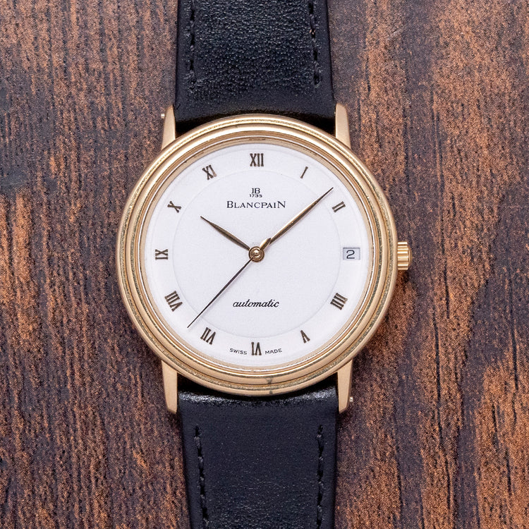 1990s Blancpain Villeret Automatic Date 34mm 18ct Gold