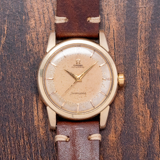 1954 Omega Seamaster Automatic Waffle Gold Capped 34mm 2846-3 SC