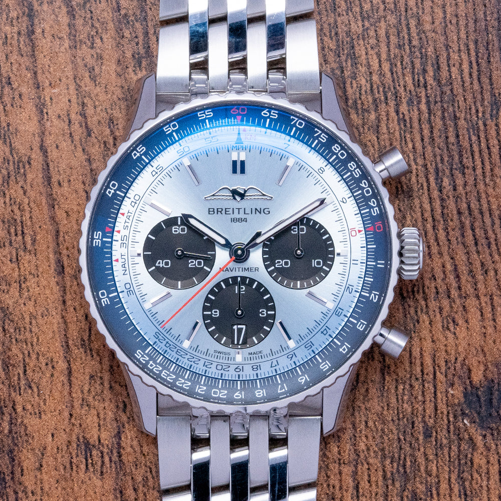 2022 Breitling Navitimer B01 43mm Ice Blue on Bracelet Strap