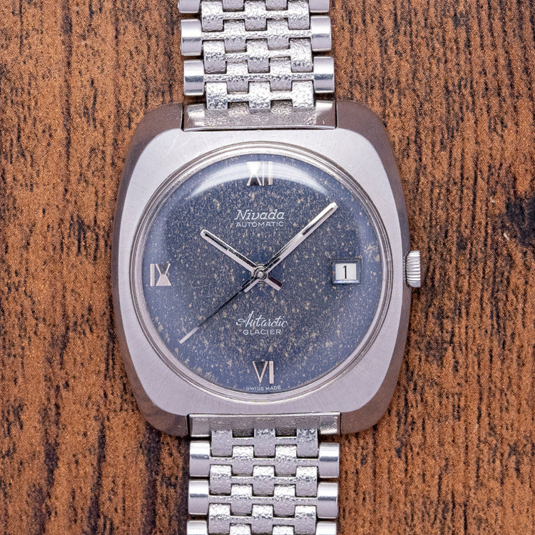 1970s Nivada Antarctic Glacier Automatic on NSA Bracelet