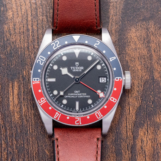 2019 Stickered Tudor Black Bay GMT 41mm on Strap 79830RB