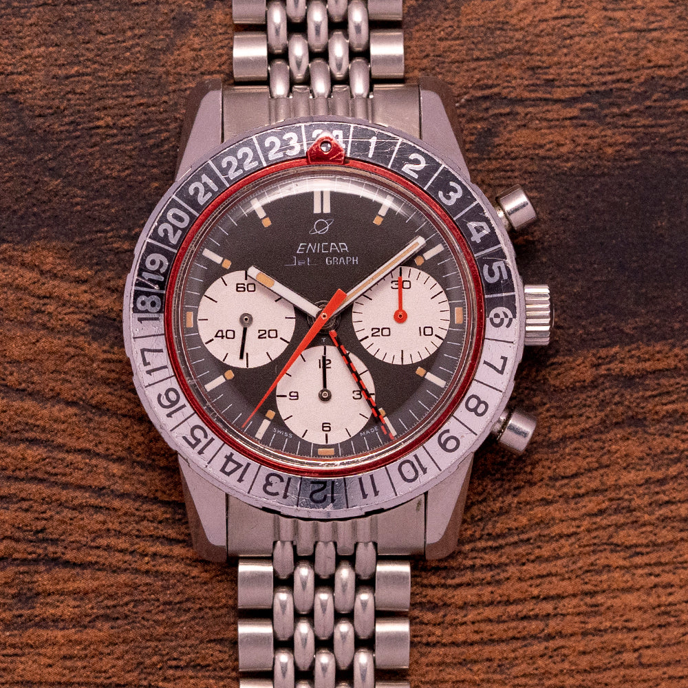 1969 Enicar Jet Graph GMT Chronograph 072-02-02 A