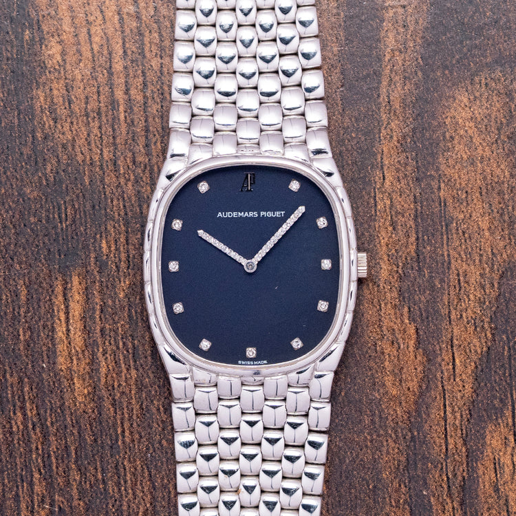 1980s Audemars Piguet Cobra 18ct White Gold Diamond Hands 28mm