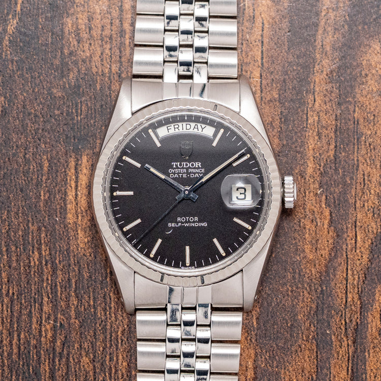 1989 Tudor Oyster Prince Date-Day 36mm Black on Bracelet