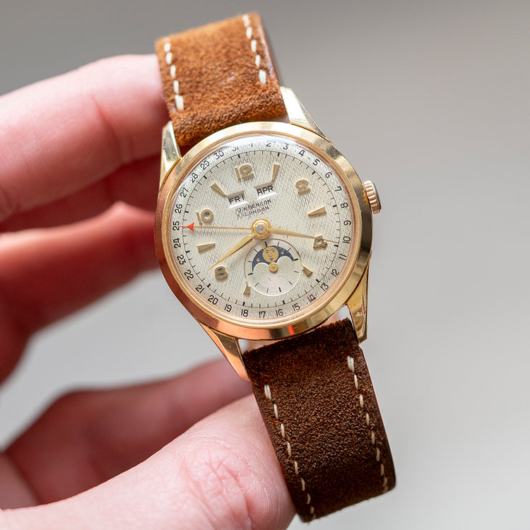 1950s J.W Benson Triple Calendar Moonphase Venus 203 34mm - vault