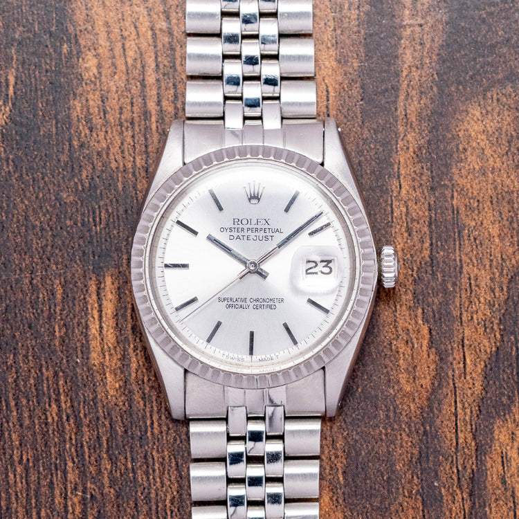 1965 Rolex Datejust 36mm Engine Turned Bezel 1603