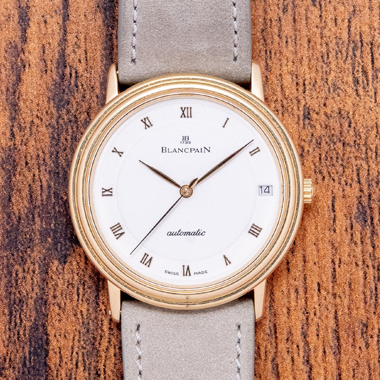 1990s Blancpain Villeret Automatic Date 34mm 18ct Gold