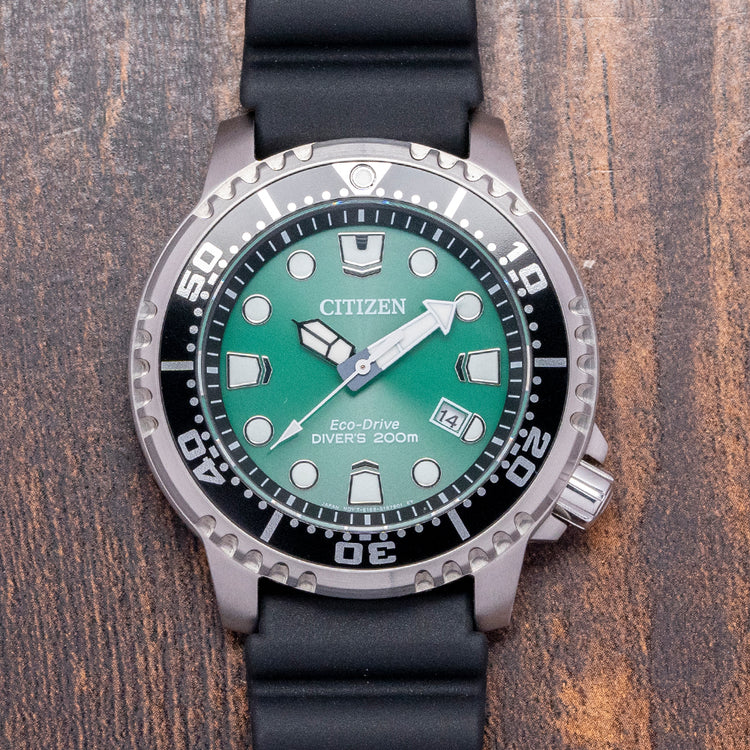 2025 Citizen Eco-Drive Green Dial Black Bezel 44mm BN1054-01X