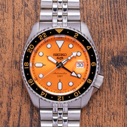 2022 Seiko 5 Sports Orange GMT Automatic SSK005K1