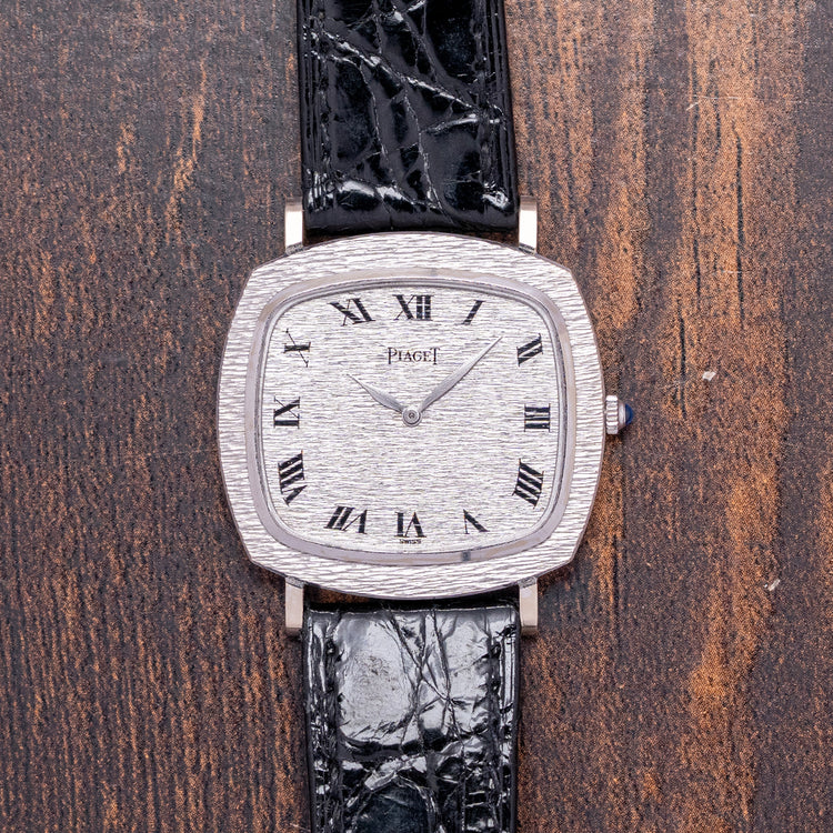 1970s Piaget Black Tie Emperador TV 18ct White Gold 9434